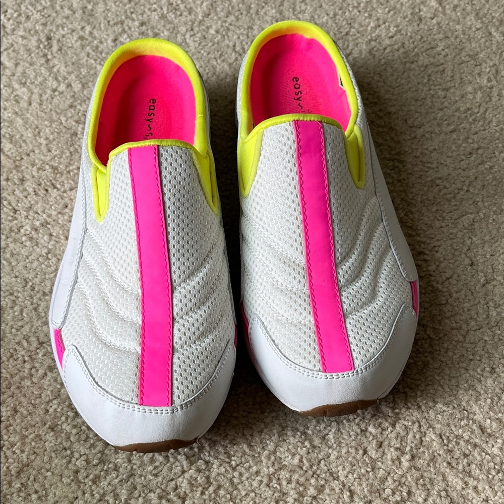 Easy Spirit Women's Slip-On Shoes with Pink and Yellow Accents